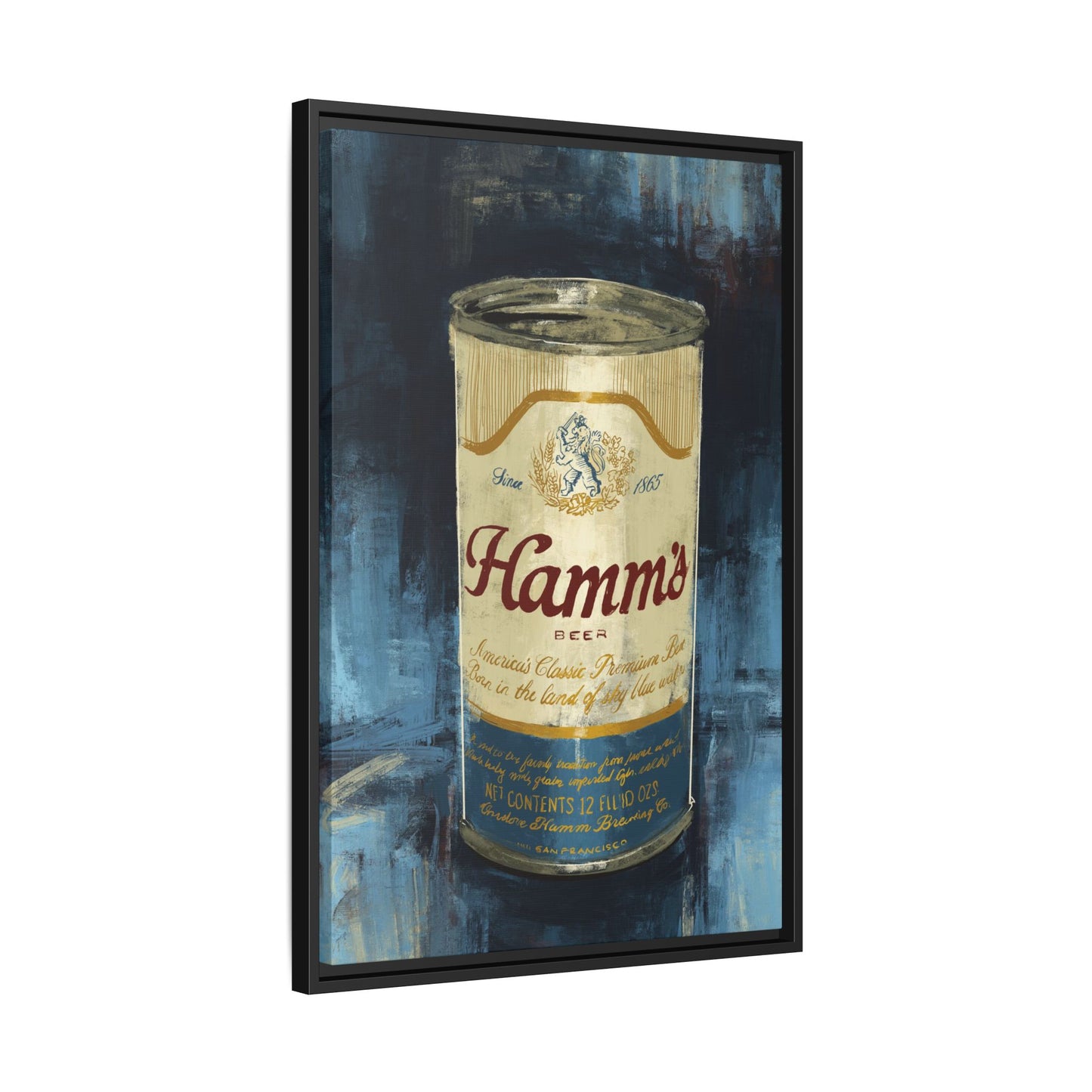 Hamm's Vintage Beer Can -  Gallery Wrapped Print with Black Frame