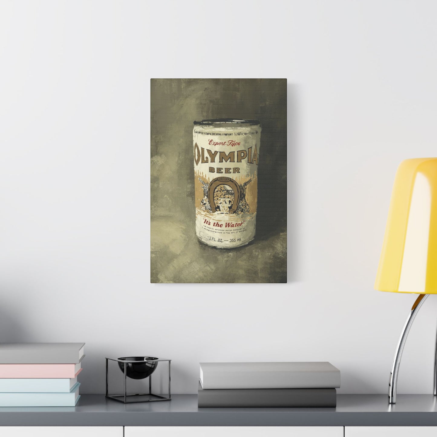 Old-School Gold Can – Retro Canvas Art