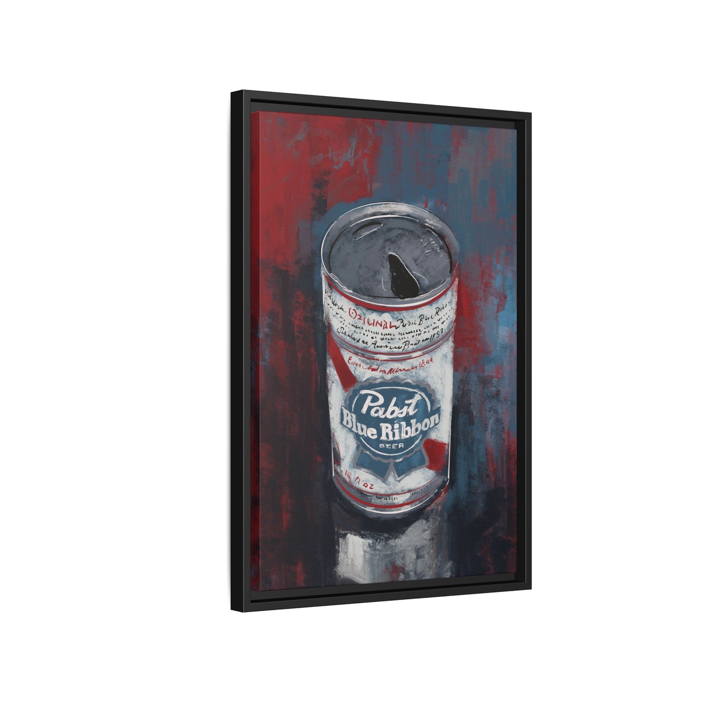 Blue Ribbon Mood - Gallery Wrapped Print with Black Frame