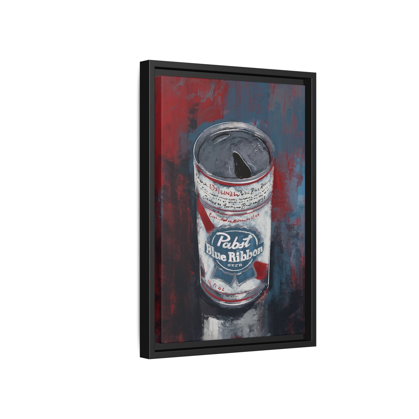 Blue Ribbon Mood - Gallery Wrapped Print with Black Frame
