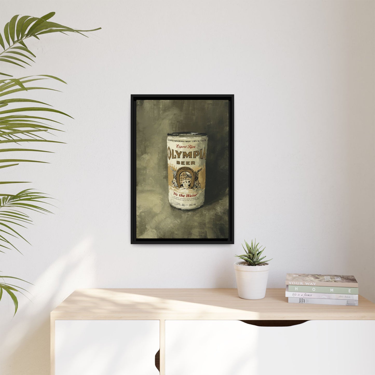 Old-School Gold Can - Gallery Wrapped Print with Black Frame