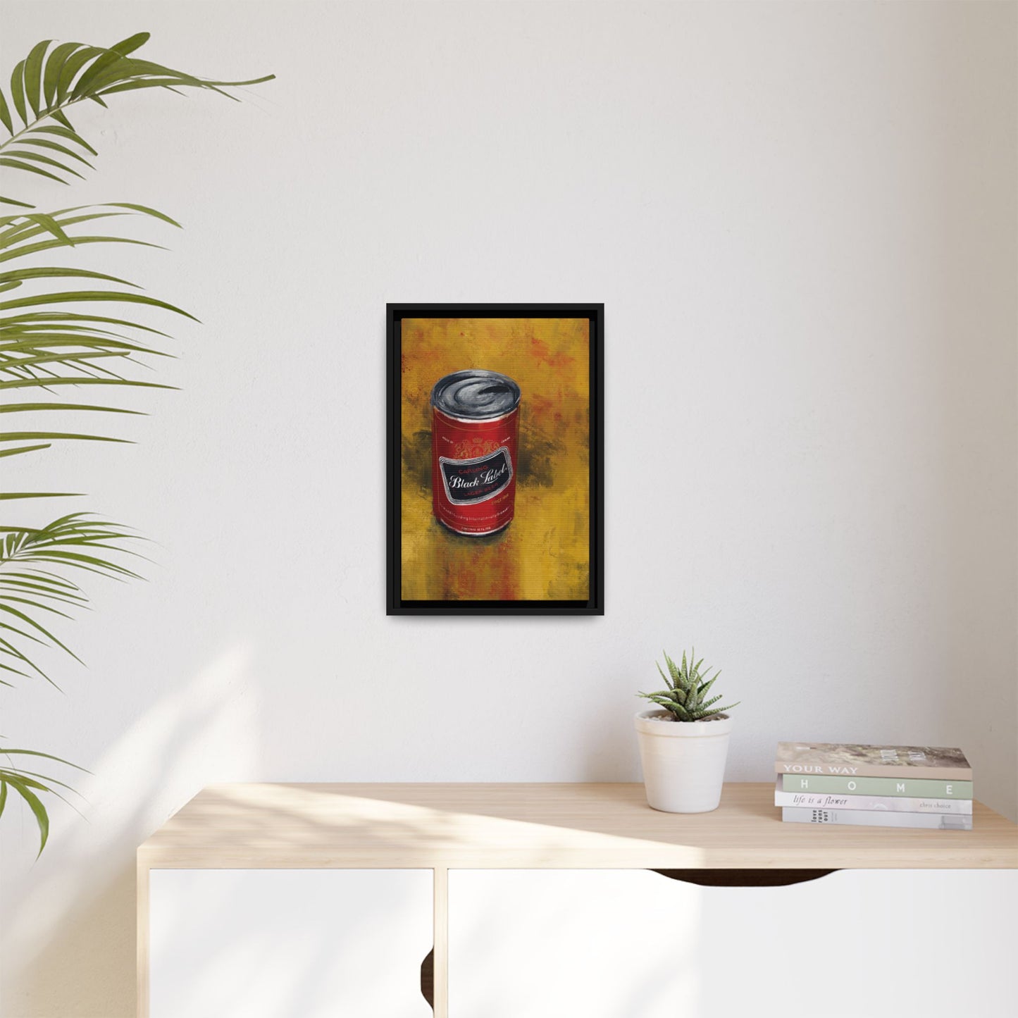Black Label Boldness Framed Canvas Print