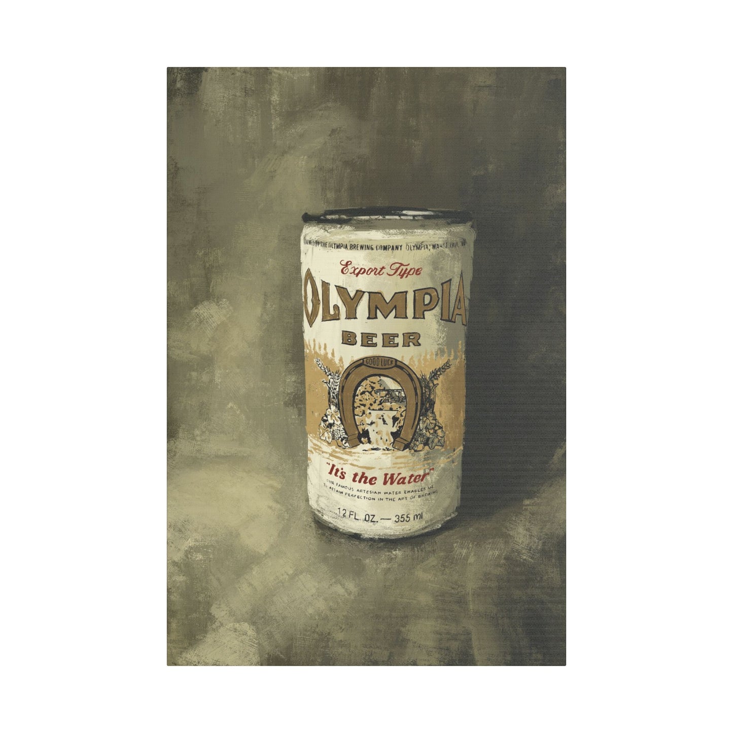 Old-School Gold Can – Retro Canvas Art