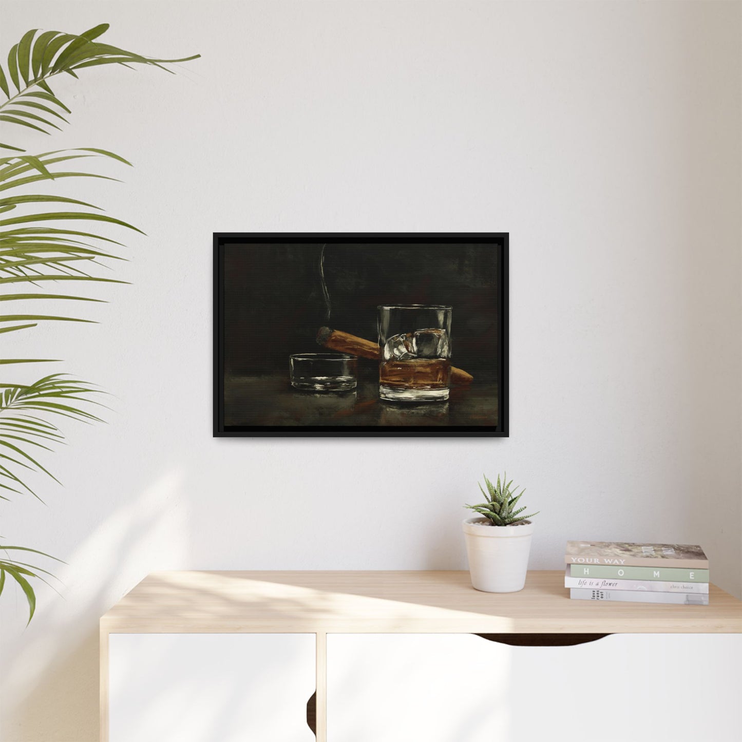 Nightcap Mood - Gallery Wrapped Canvas with Black Frame