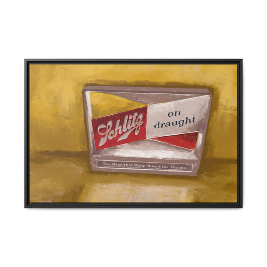 Where the Light Never Goes Out – Vintage Bar Sign Framed Canvas
