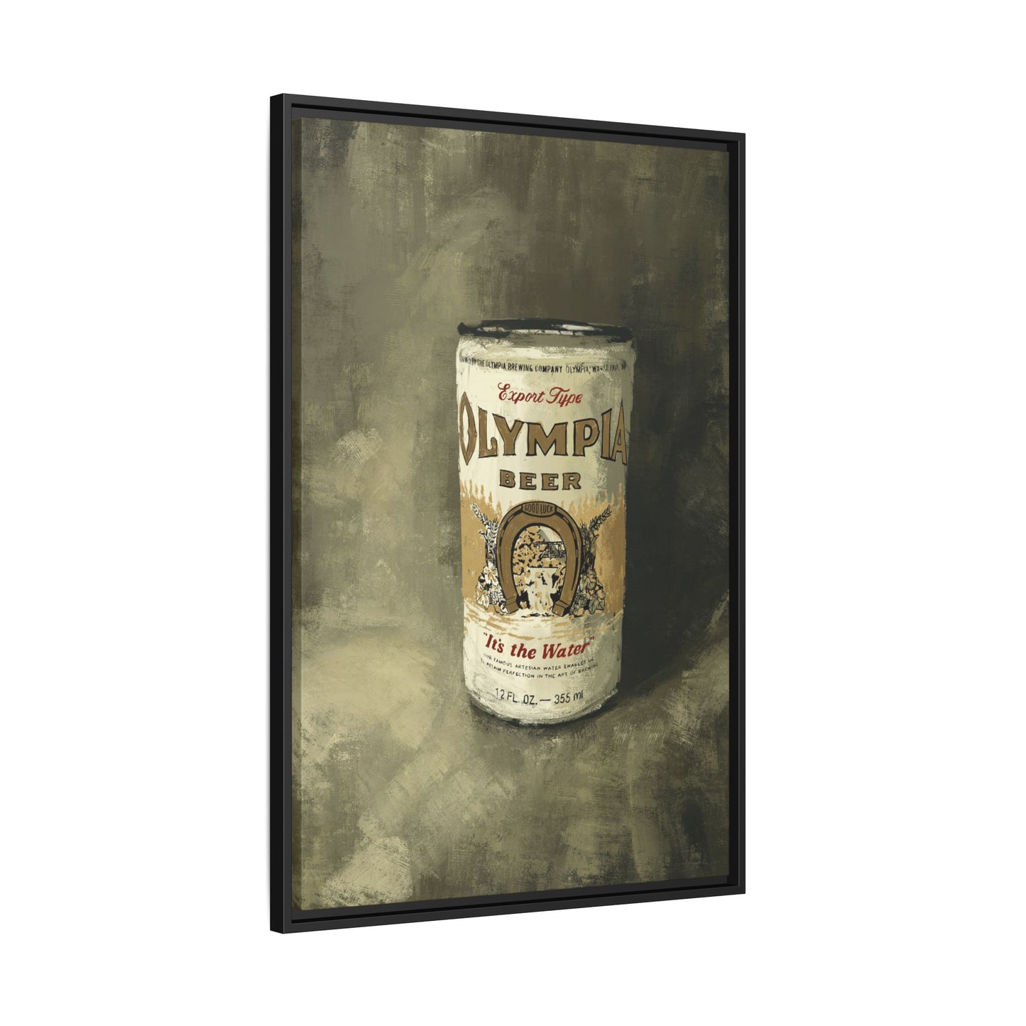 Old-School Gold Can - Gallery Wrapped Print with Black Frame