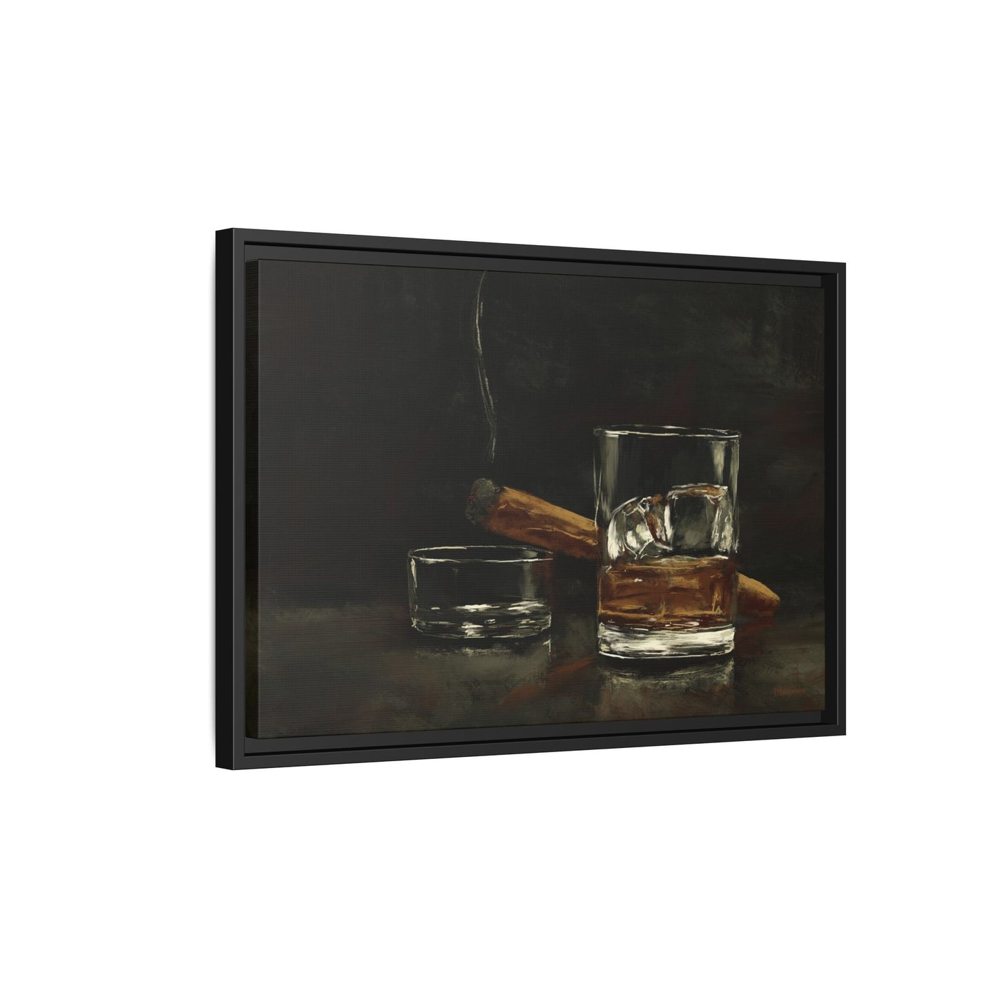 Nightcap Mood - Gallery Wrapped Canvas with Black Frame