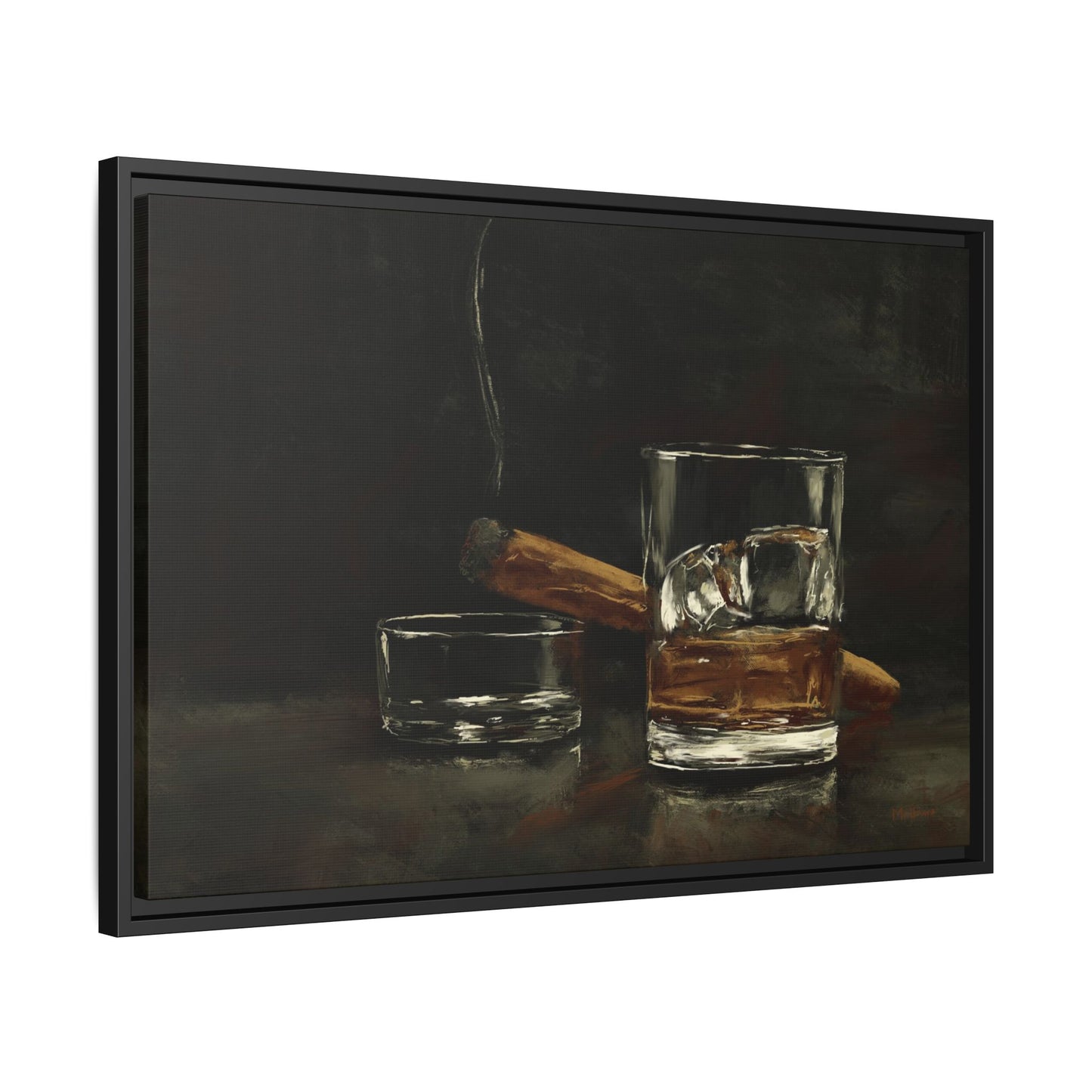 Nightcap Mood - Gallery Wrapped Canvas with Black Frame