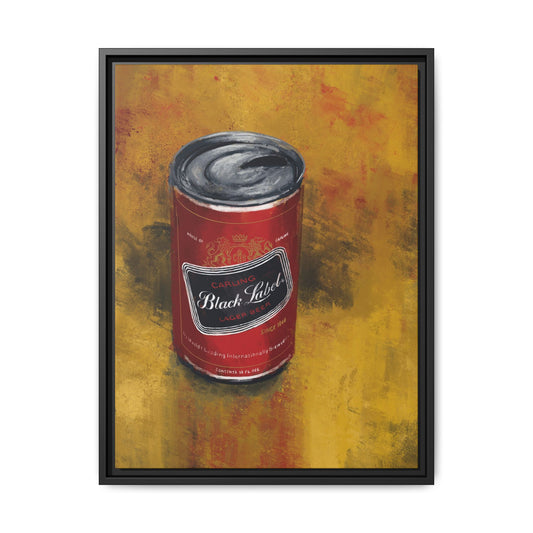 Black Label Boldness Framed Canvas Print
