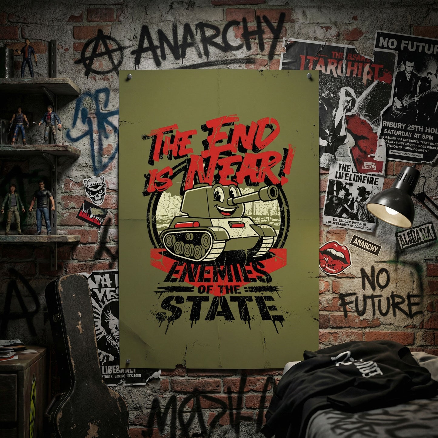 Cartoon Tank Print — Fine Art Poster