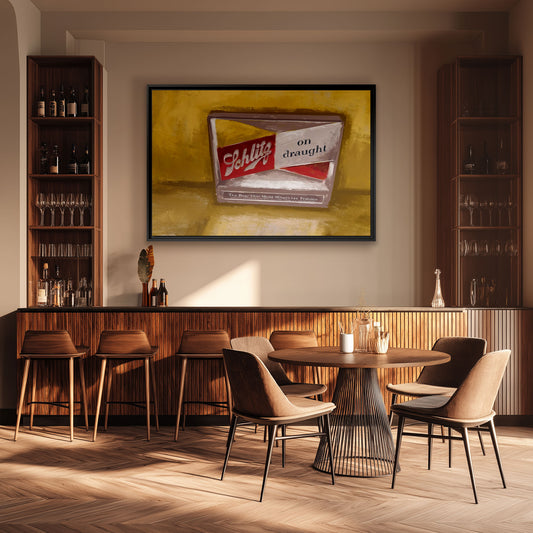 Where the Light Never Goes Out – Vintage Bar Sign Framed Canvas