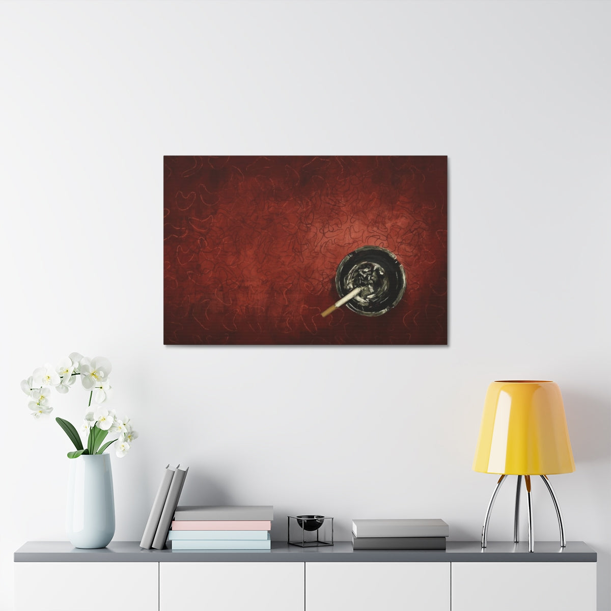 Diner Ashtray - Satin Canvas Print