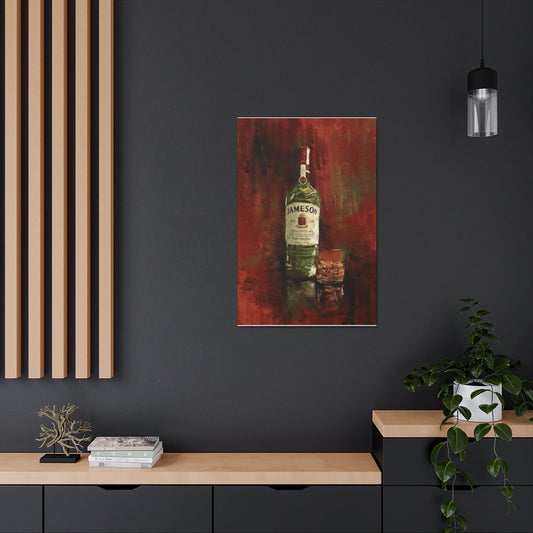 Neat & Cold – Whiskey Satin Canvas Print