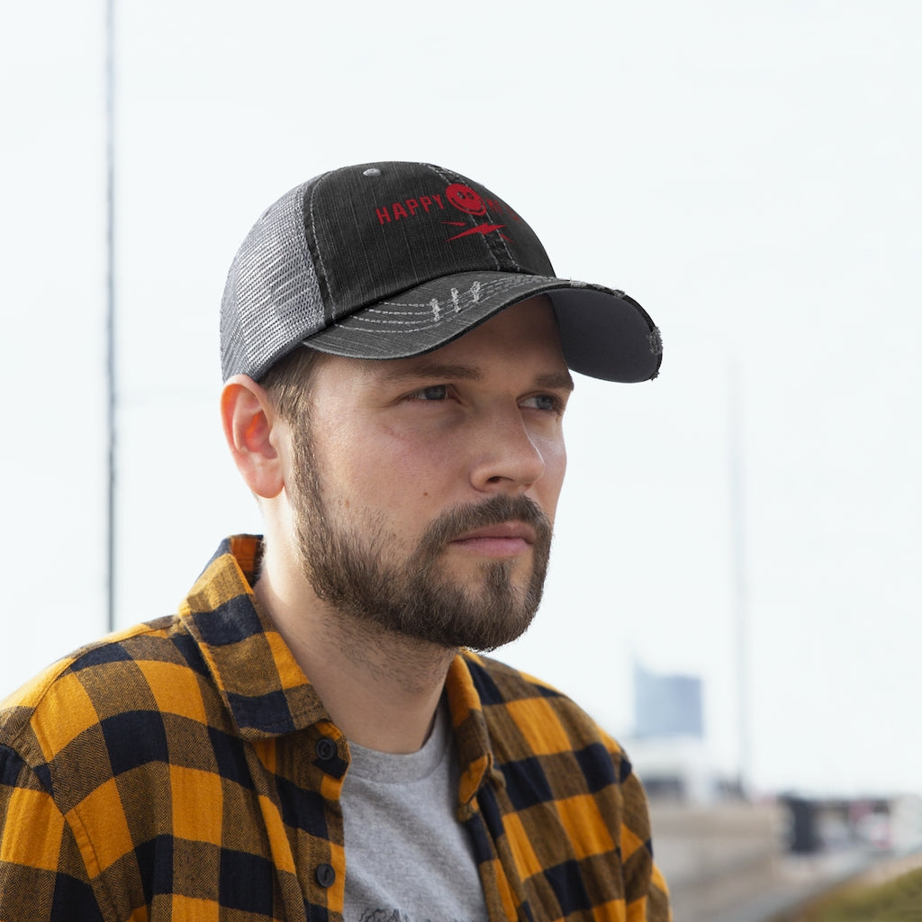 Happy MF'er Red Lightning Trucker Hat