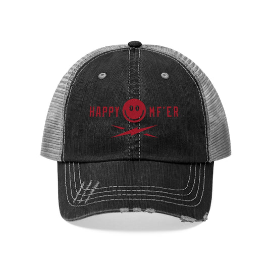 Happy MF'er Red Lightning Trucker Hat