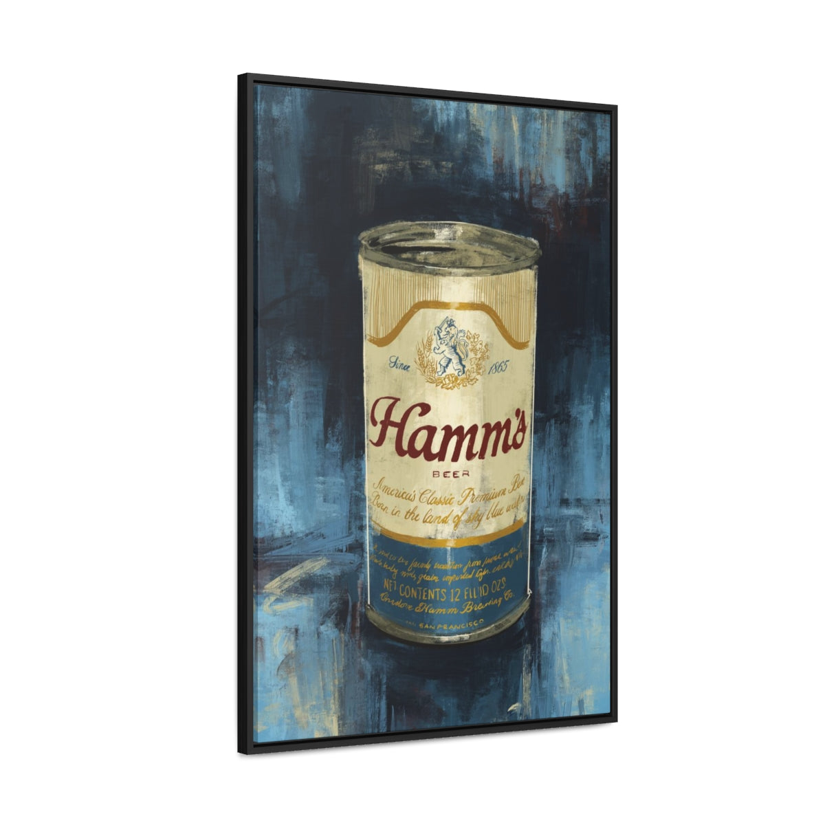 Vintage Hammie Beer Can -  Gallery Wrapped Print with Black Frame