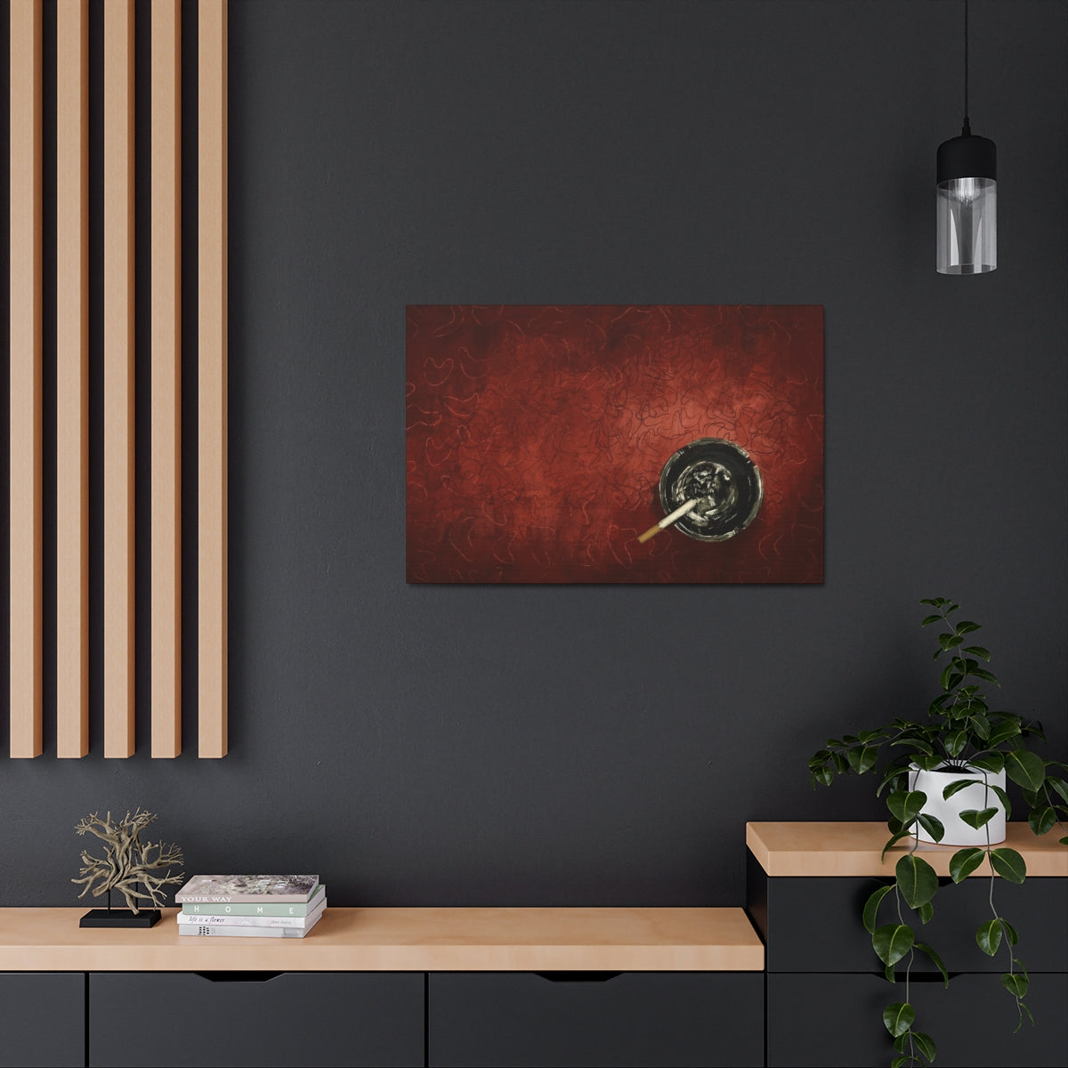 Diner Ashtray - Satin Canvas Print