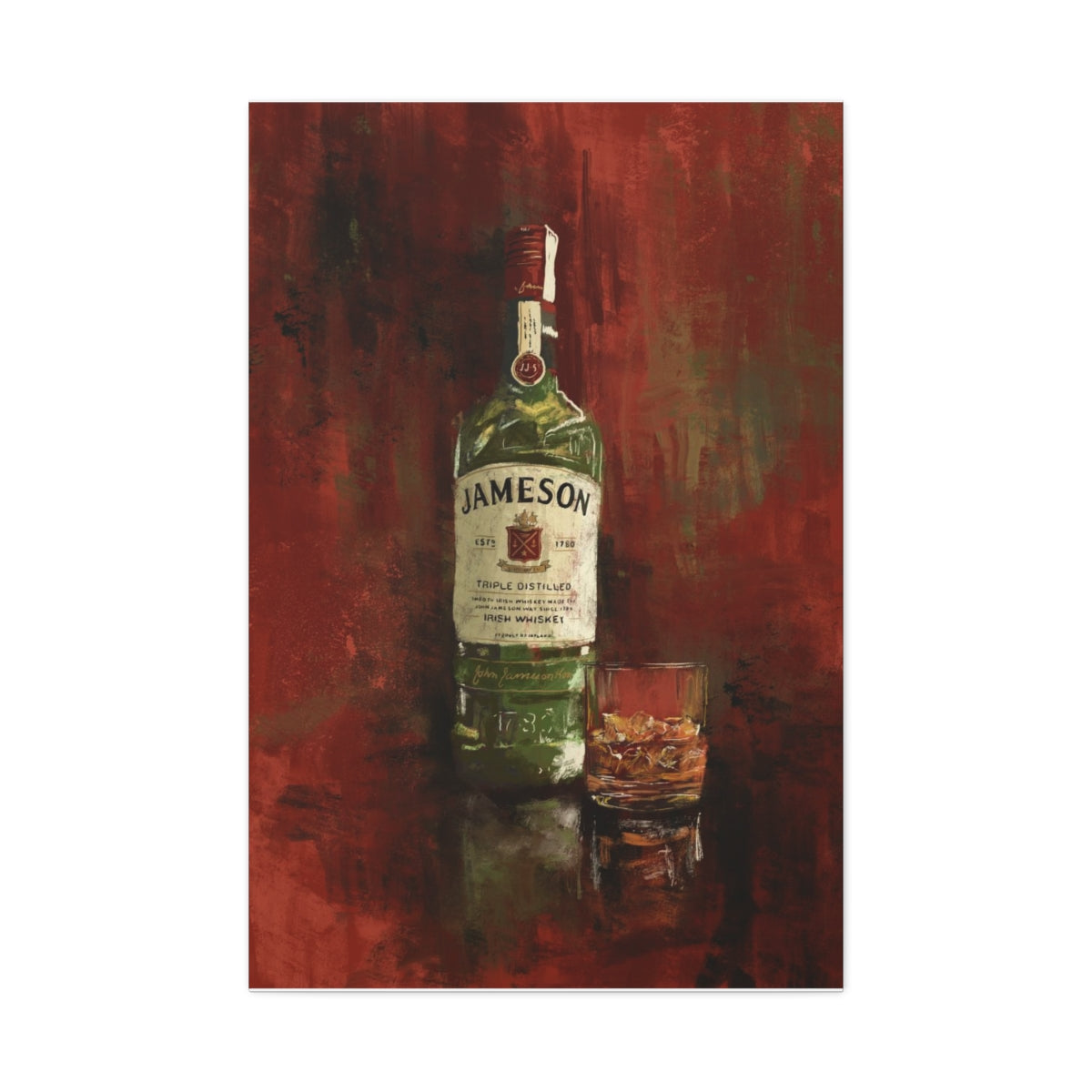 Neat & Cold – Whiskey Satin Canvas Print