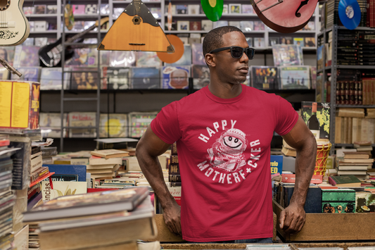 Happy M-F’er Astronaut Tee – Unisex Jersey